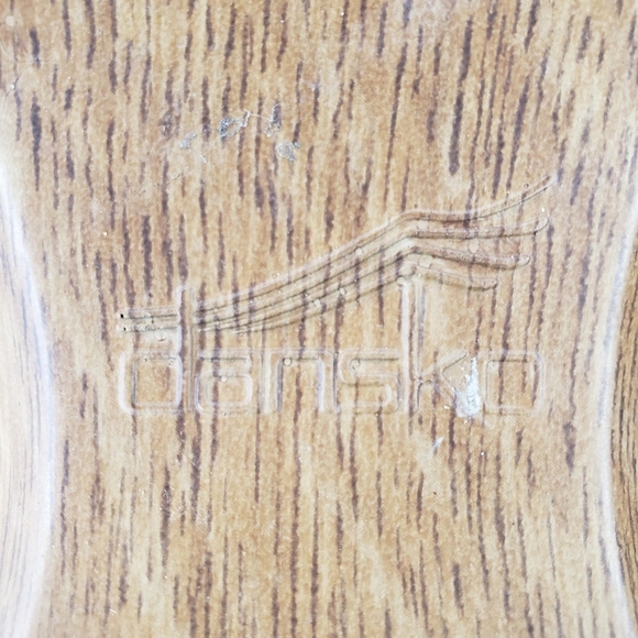 Dansko | Serena Brown Leather Etched Floral Slip On Wedge Sandals Women's 8.5 - Picture 12 of 13